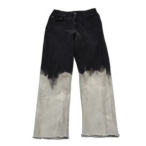 Ralph Lauren Pants Womens 6 Black White Denim With Hand Bleached Effect Straight